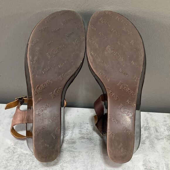 Kork-Ease Brown Leather Wedge Sandals Size 8 - Picture 15 of 15